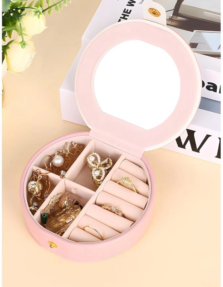 Light Pink Jewelry Organizer Cases with Mirror