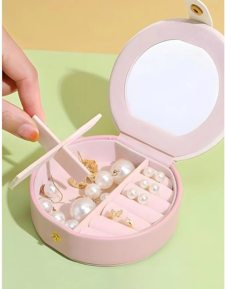 Light Pink Jewelry Organizer Cases with Mirror