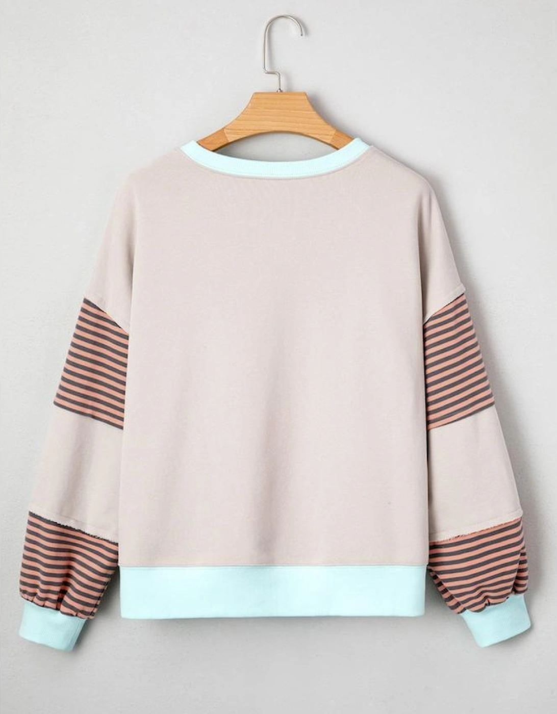Jet Stream Striped Colorblock Patchwork Drop Shoulder Sweatshirt
