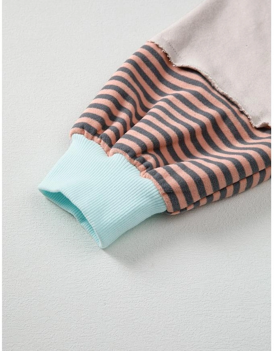 Jet Stream Striped Colorblock Patchwork Drop Shoulder Sweatshirt