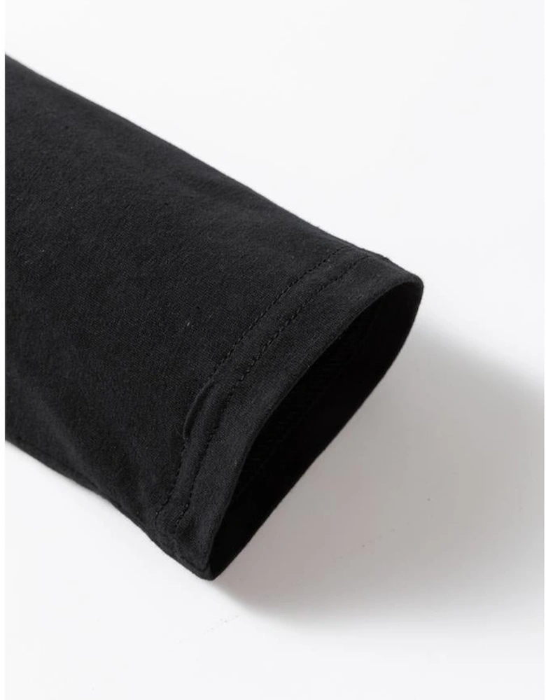 White Leopard Colorblock Patchwork Crew Neck Long Sleeve Tee