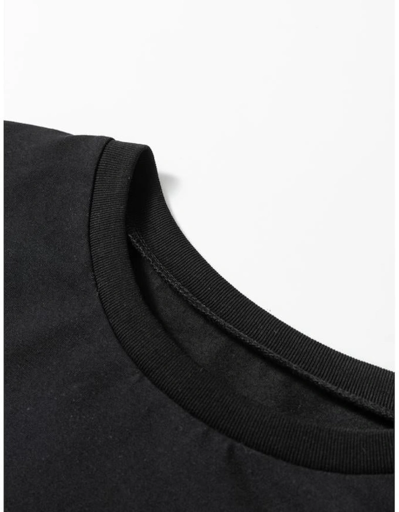 White Leopard Colorblock Patchwork Crew Neck Long Sleeve Tee