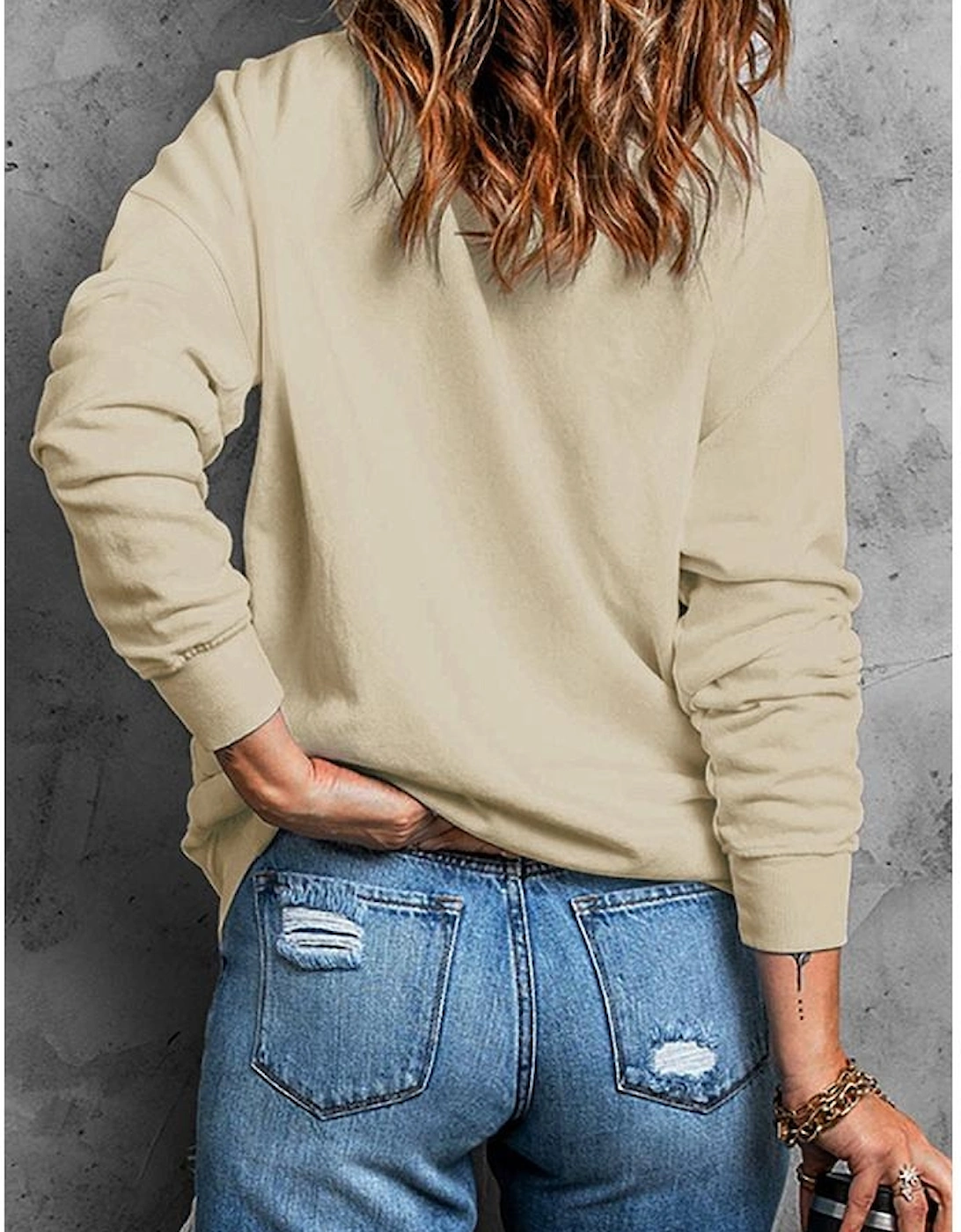 Khaki Fall Vibe Pumpkin Print Round Neck Sweatshirt, 7 of 6