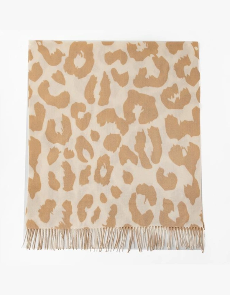 Azura Exchange Parchment Cow Print Fringed Winter Large Scarf