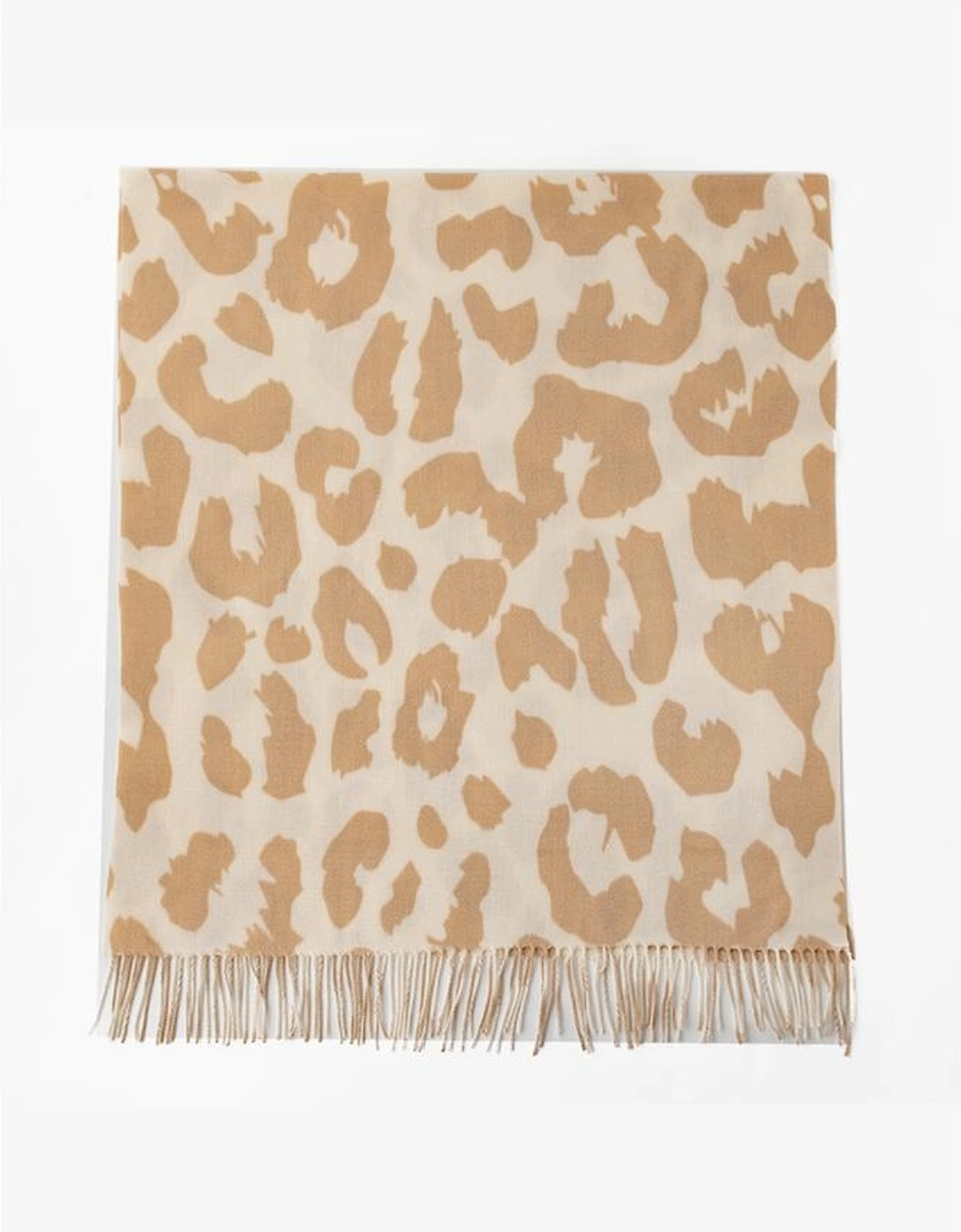 Azura Exchange Parchment Cow Print Fringed Winter Large Scarf