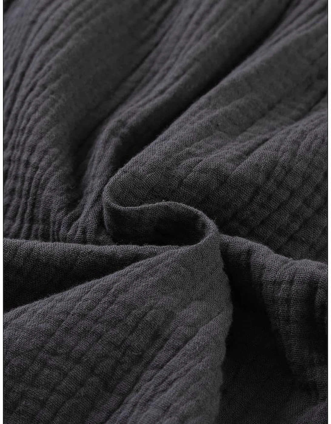 Azura Exchange Babydoll Mini Dress with V-Neck and Roll-Up Short Sleeves