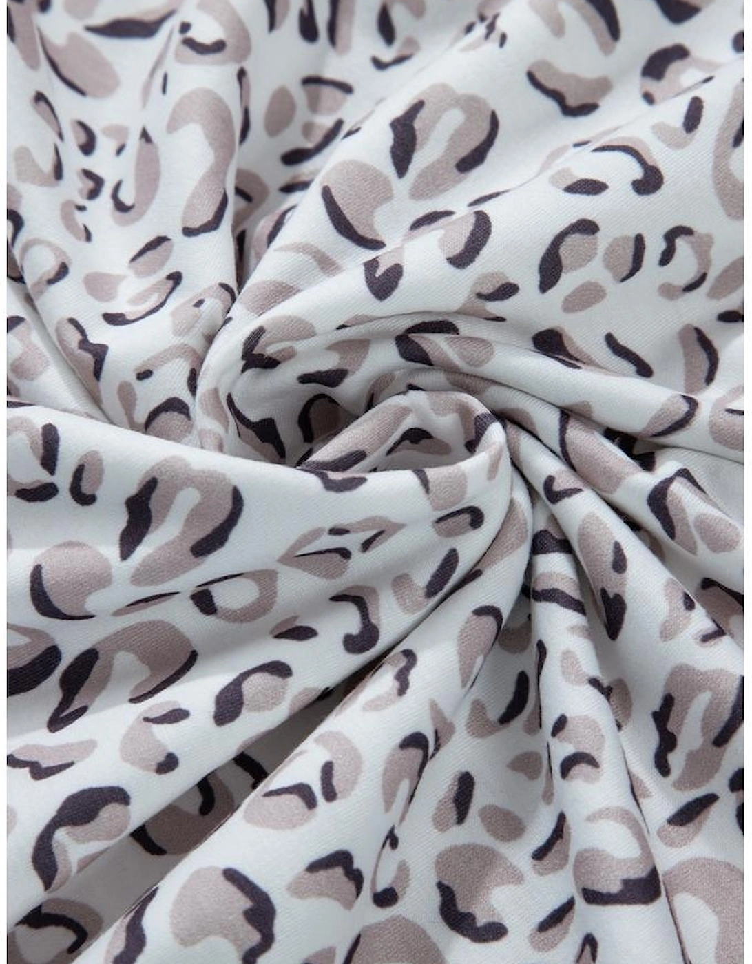 White Classic Leopard Hoodie and Shorts Set, 15 of 14