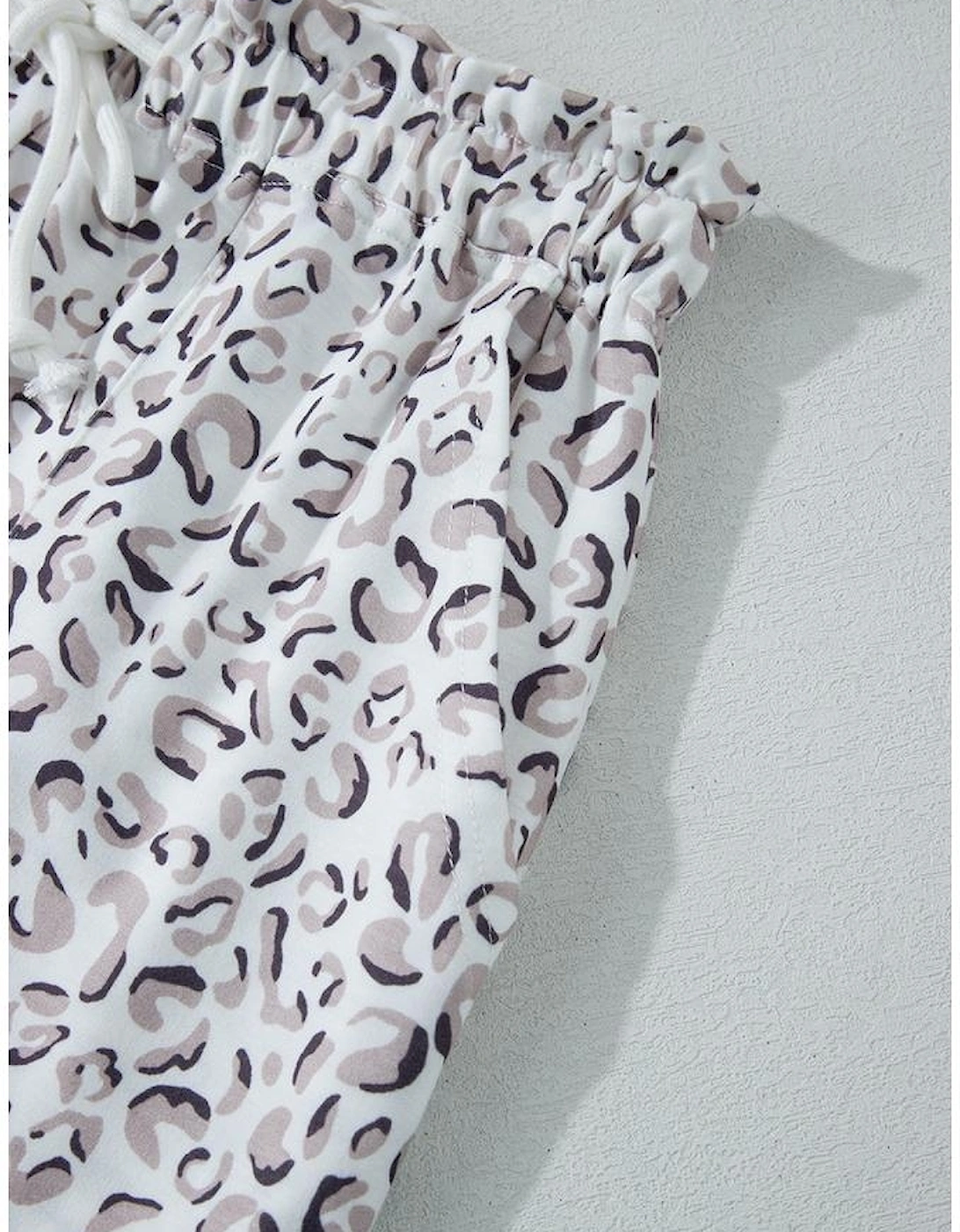 White Classic Leopard Hoodie and Shorts Set