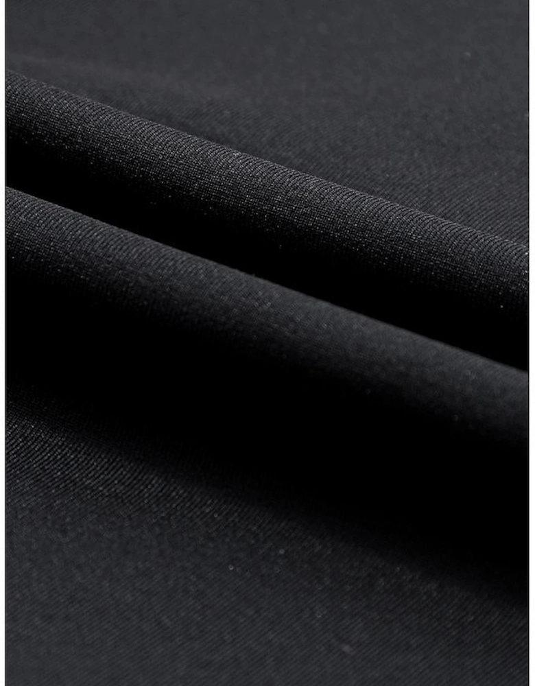 Black Exposed Seam High Waist Pocketed Joggers