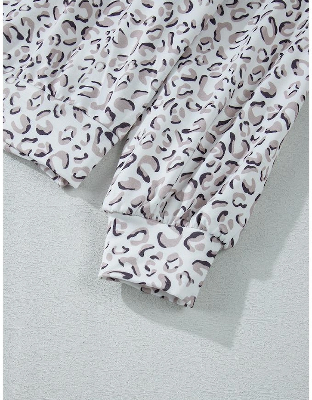 White Classic Leopard Hoodie and Shorts Set