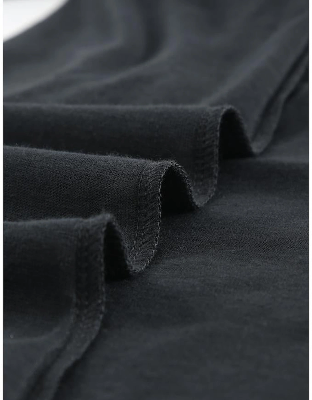 Black Solid Color Open-Front Buttons Cardigan