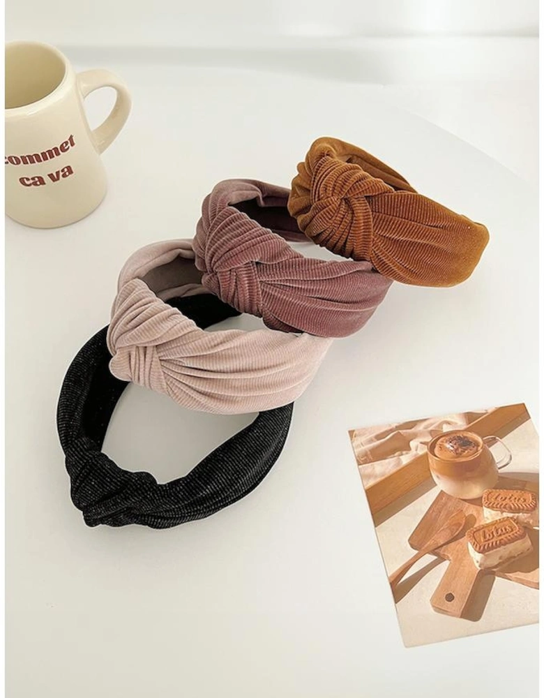 Azura Exchange Chestnut Knotted Ribbed Wide Headband