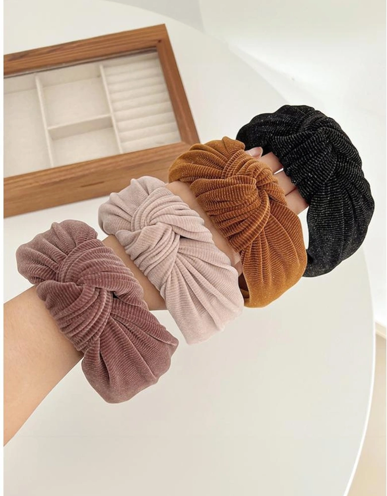 Azura Exchange Chestnut Knotted Ribbed Wide Headband