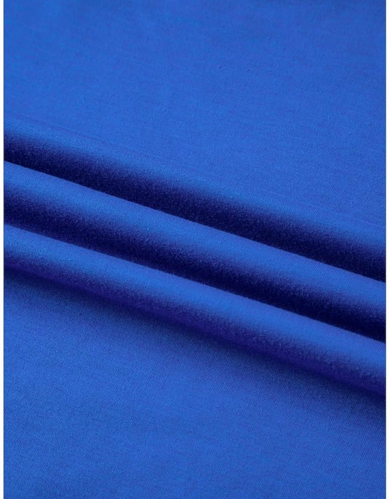 Blue Patched Pocket Exposed Seam Oversize T-shirt