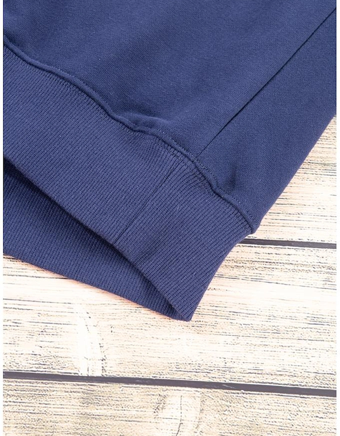 Navy Blue Plain Drop Shoulder Crewneck Pullover Sweatshirt