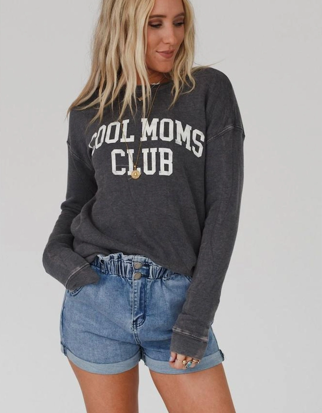Gray COOL MOMS CLUB Drop Shoulder Sweatshirt, 17 of 16
