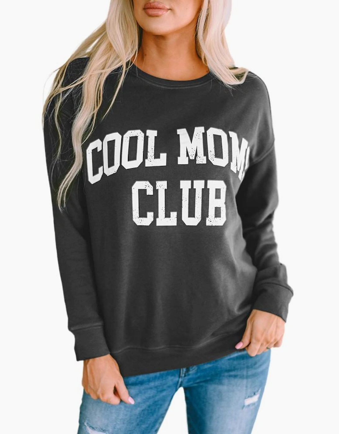 Gray COOL MOMS CLUB Drop Shoulder Sweatshirt