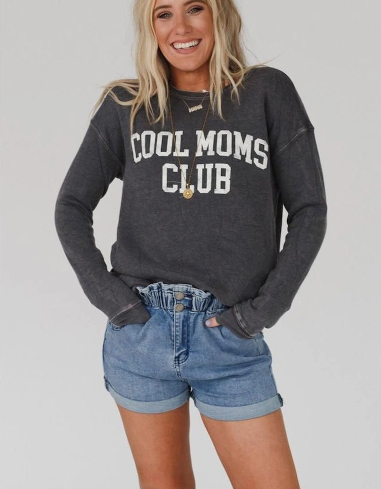 Gray COOL MOMS CLUB Drop Shoulder Sweatshirt