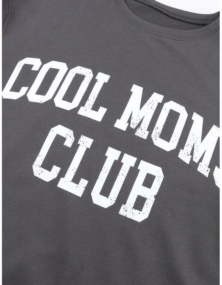Gray COOL MOMS CLUB Drop Shoulder Sweatshirt