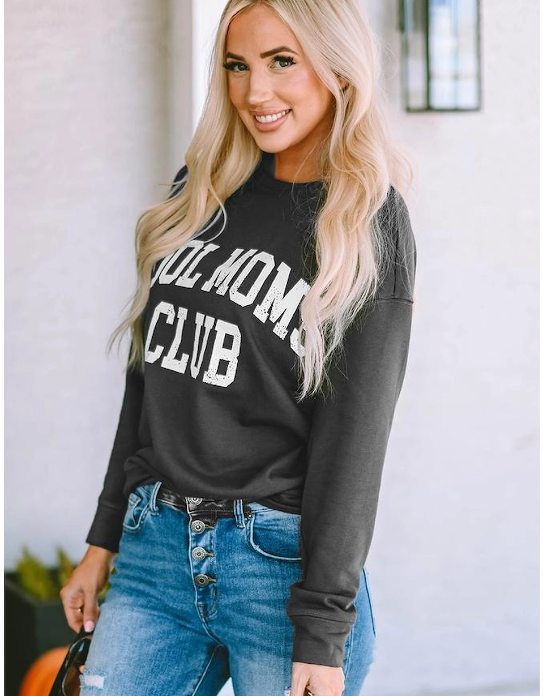 Gray COOL MOMS CLUB Drop Shoulder Sweatshirt