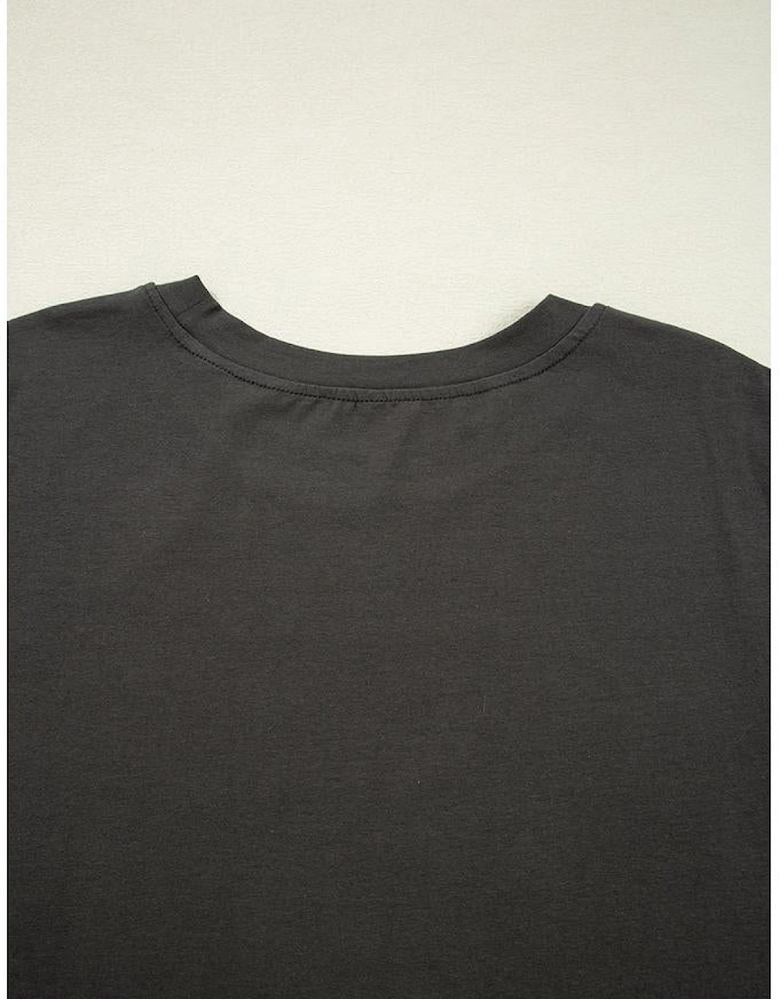 Carbon Grey Vintage Western Bull Head Skull Turquoise Aztec Graphic T Shirt