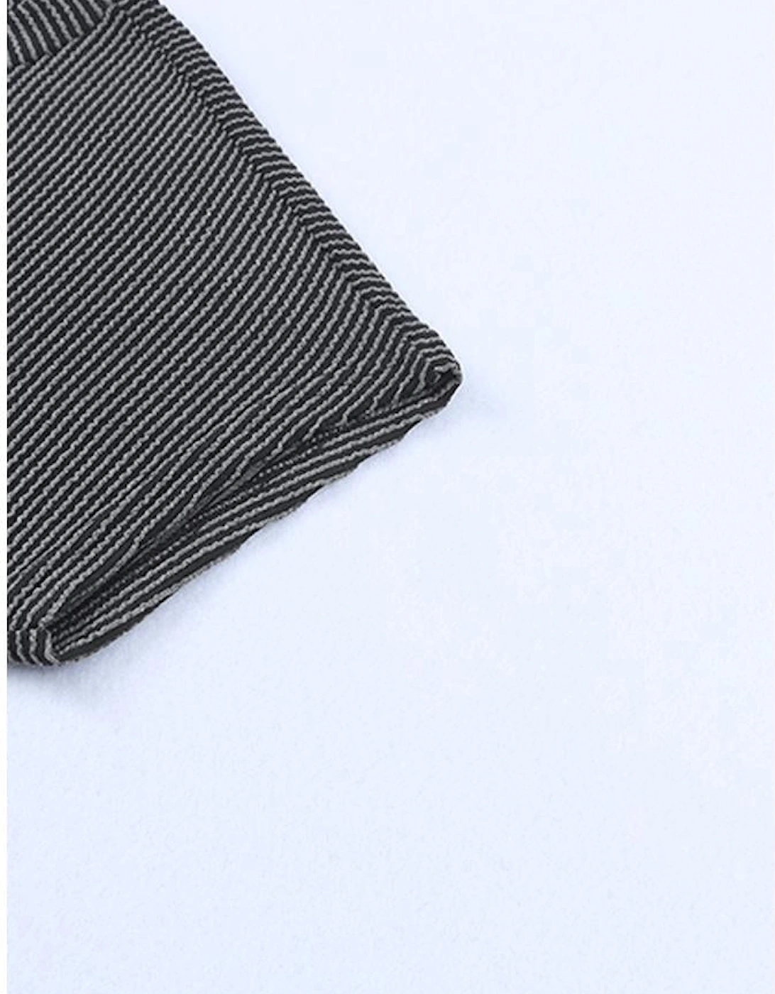 Gray Striped Ribbed Knit T-shirt Shift Dress