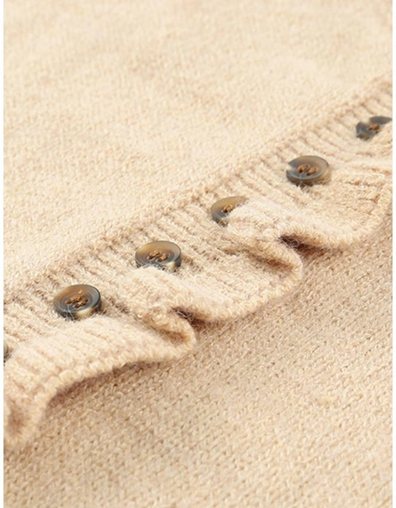 Azura Exchange Frill Trim Khaki Knit Pullover Sweater