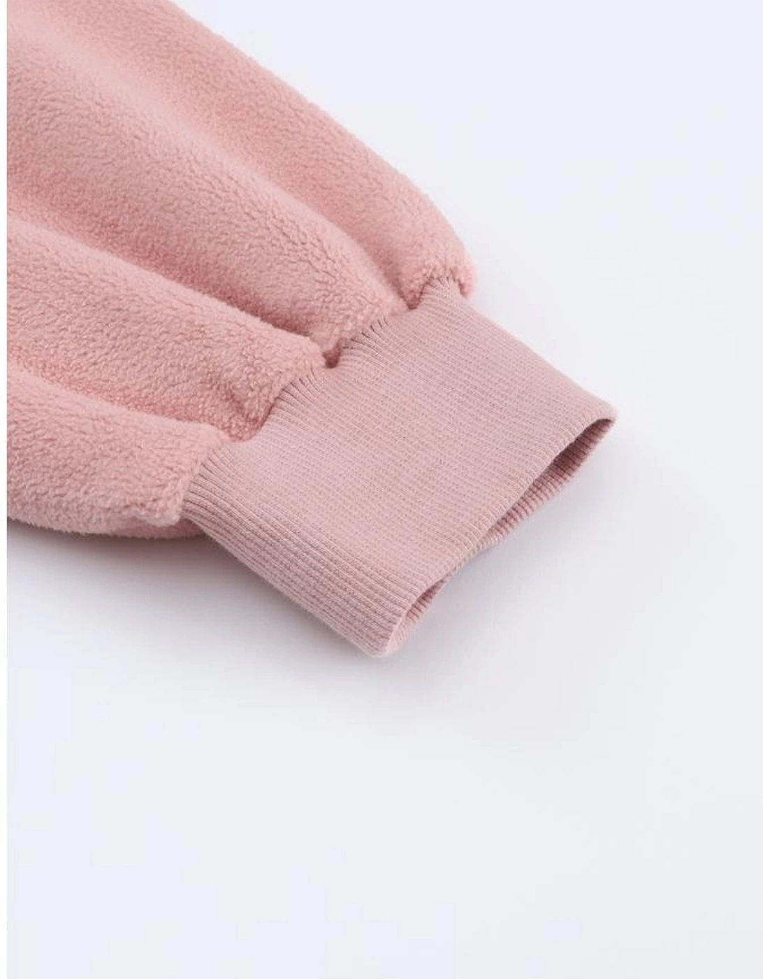 Pink Flap Pocket Drawstring Hood Zip Up Jacket