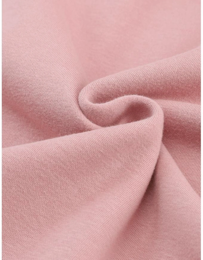 Pink Flap Pocket Drawstring Hood Zip Up Jacket