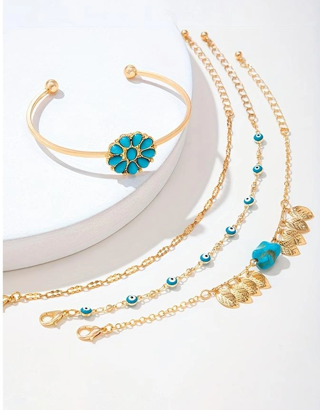 Azura Exchange Turquoise Inlaid Boho Bracelet Set