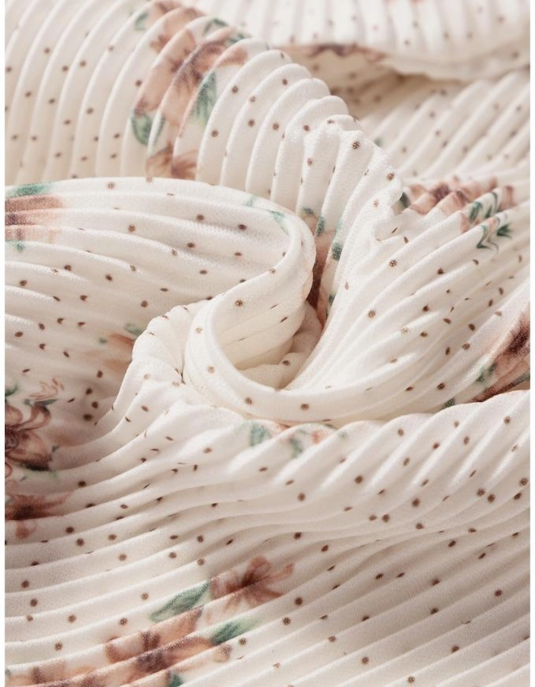 White Floral Pleated Big Bow Back Spaghetti Straps Tank Top