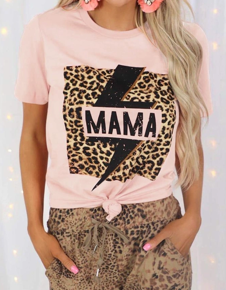 Azura Exchange Leopard Lightning Print Graphic T-shirt