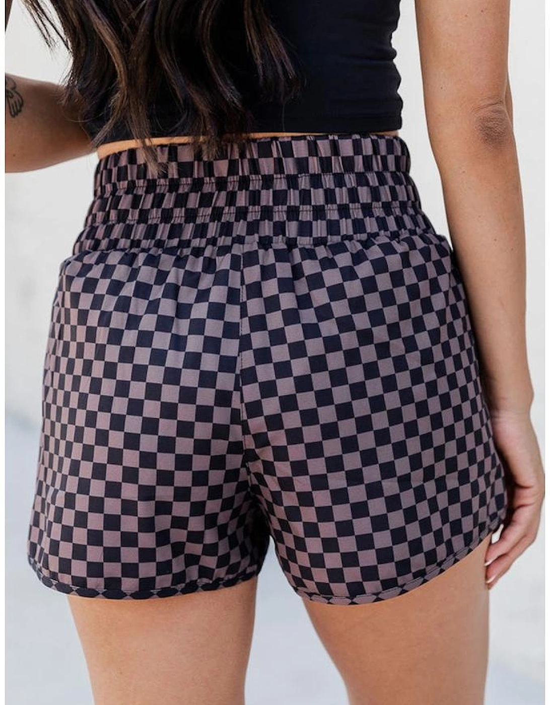 Brown Leopard High Waisted Athletic Shorts