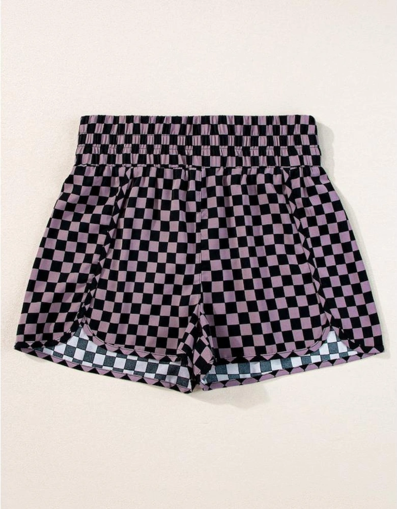 Brown Leopard High Waisted Athletic Shorts