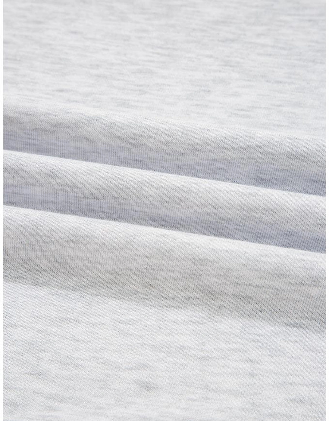 Light Grey Color Block Raglan Sleeve Contrast Stitching Loose Fit Top