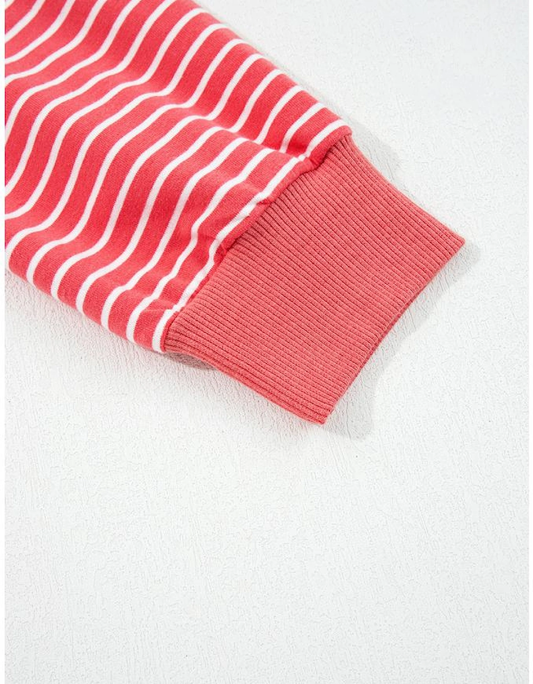 Red Stripe Puff Sleeve Stripe Hoodie