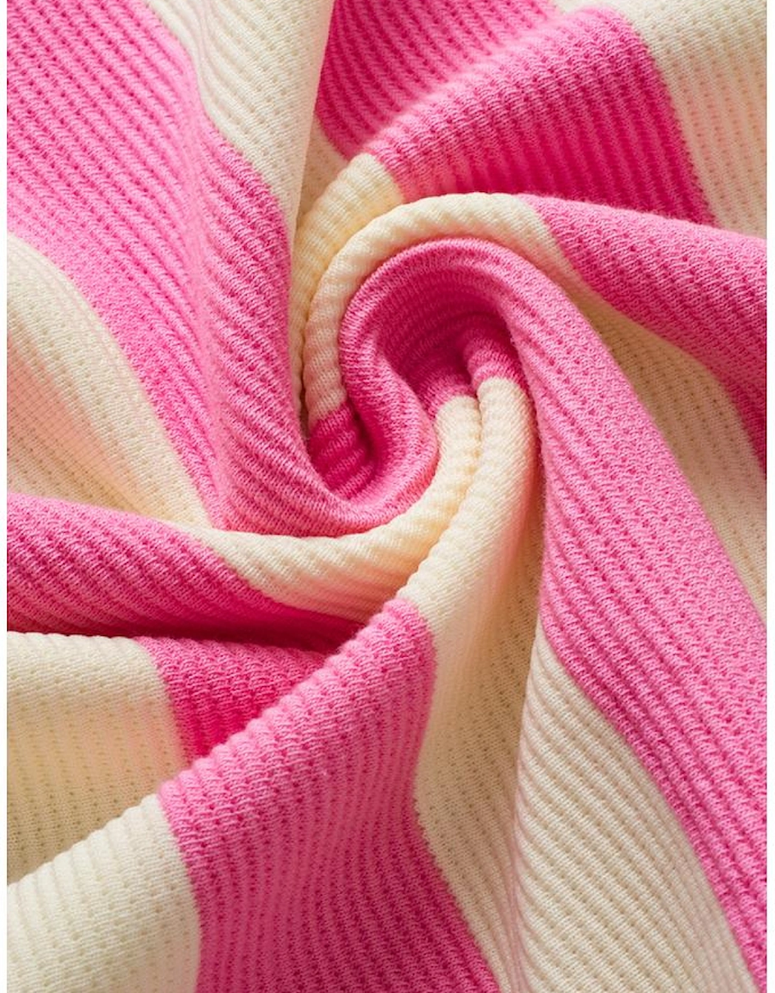 Pink Stripe V Neck Collared Cap Sleeve Top