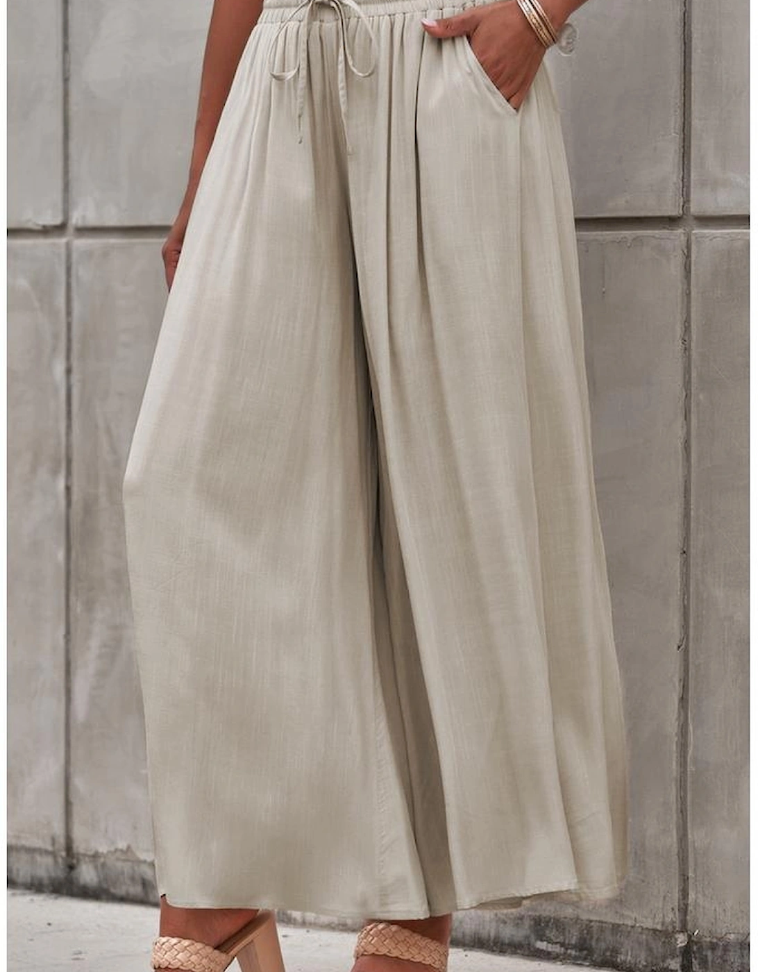 Azura Exchange Smocked High Waist Wide Leg Pants