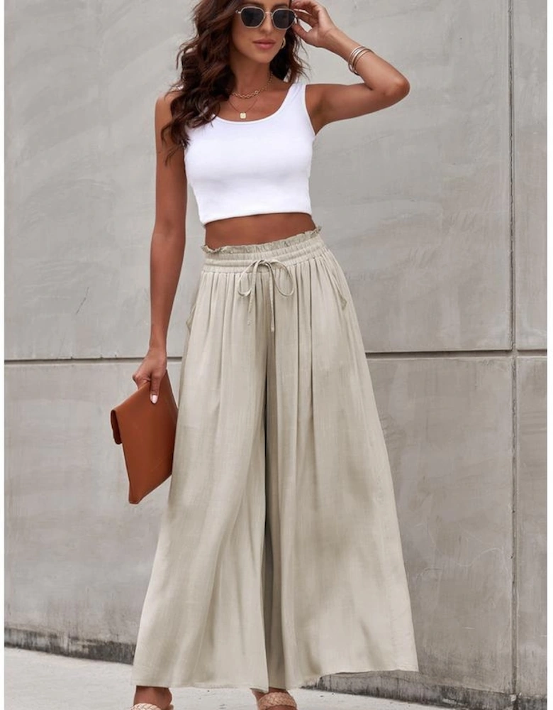 Azura Exchange Smocked High Waist Wide Leg Pants