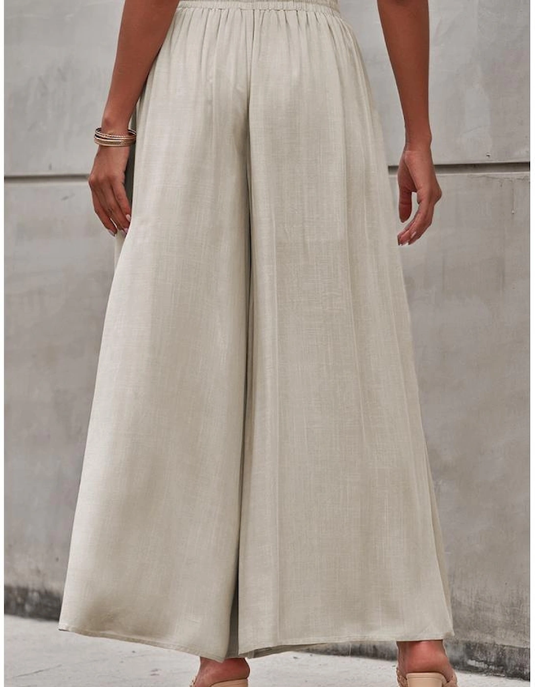 Azura Exchange Smocked High Waist Wide Leg Pants