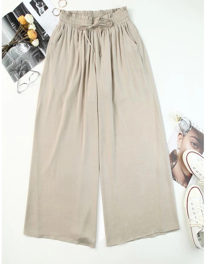 Azura Exchange Smocked High Waist Wide Leg Pants