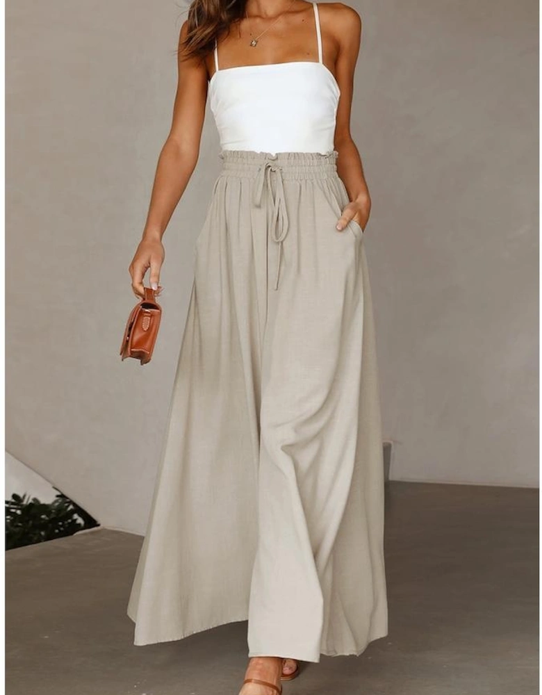 Azura Exchange Smocked High Waist Wide Leg Pants