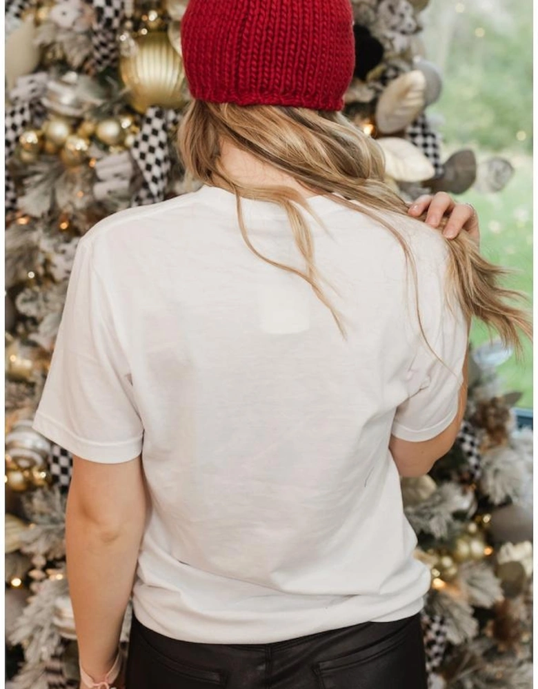 Azura Exchange White Cute Father Christmas Printed Casual T Shirt