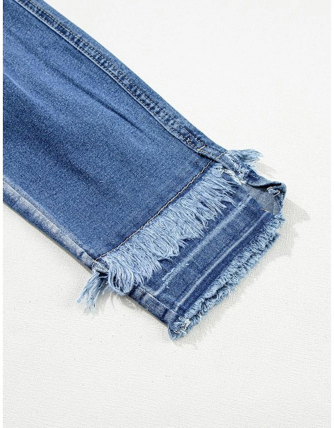 Light Blue Distressed Frayed Ankle Skinny Jeans