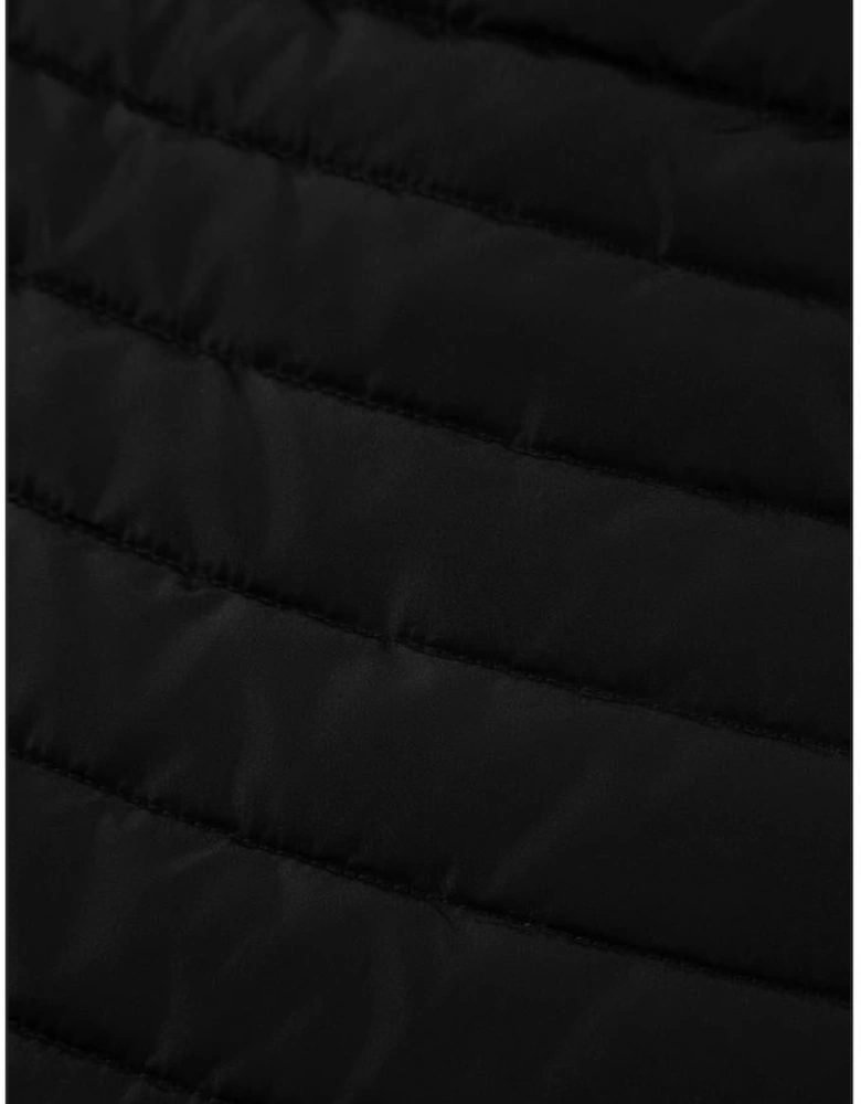 Black Plush Collared Quilted Zipped Puffer Vest