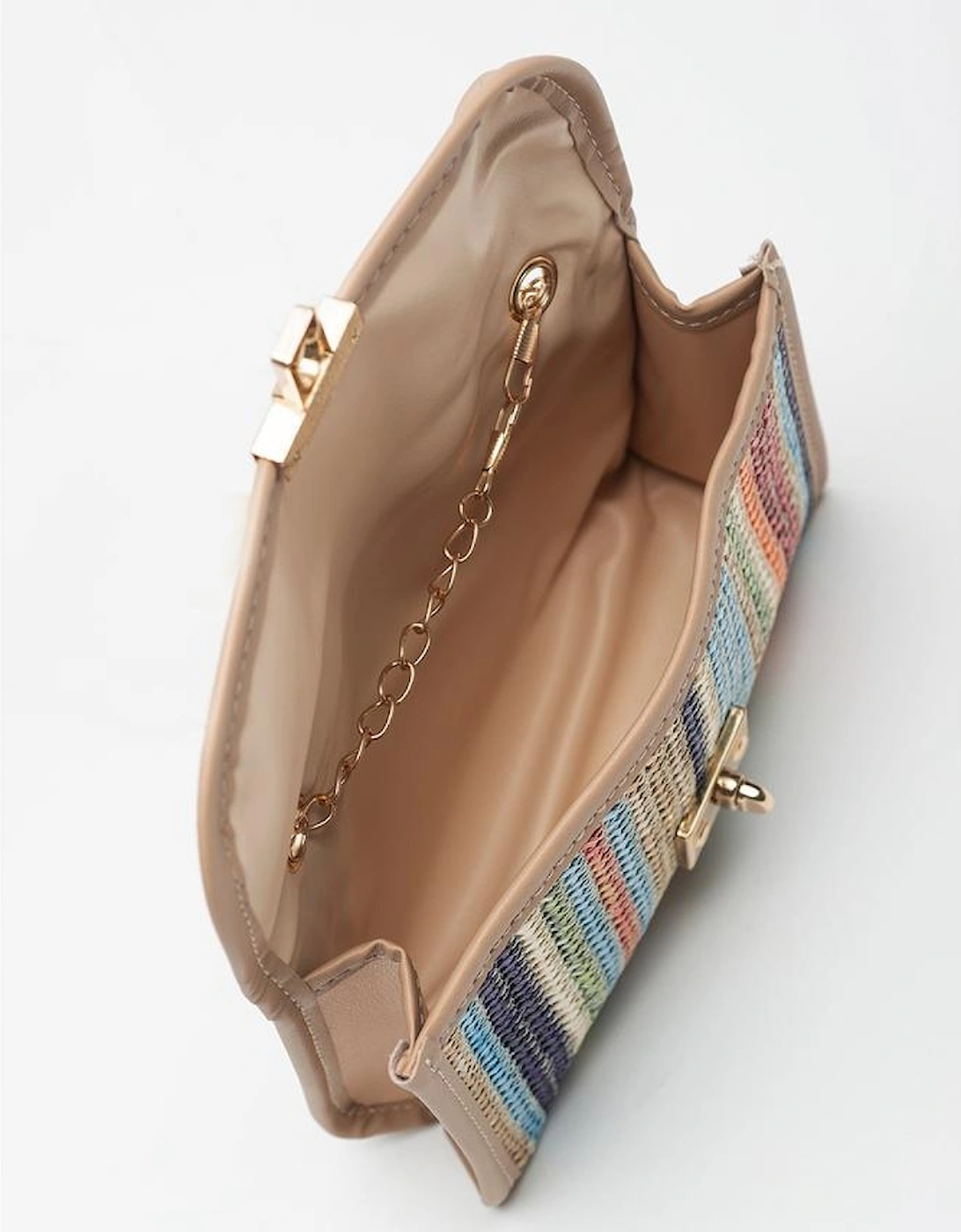 Iceland Blue Striped Crochet Flapped Single Shoulder Bag