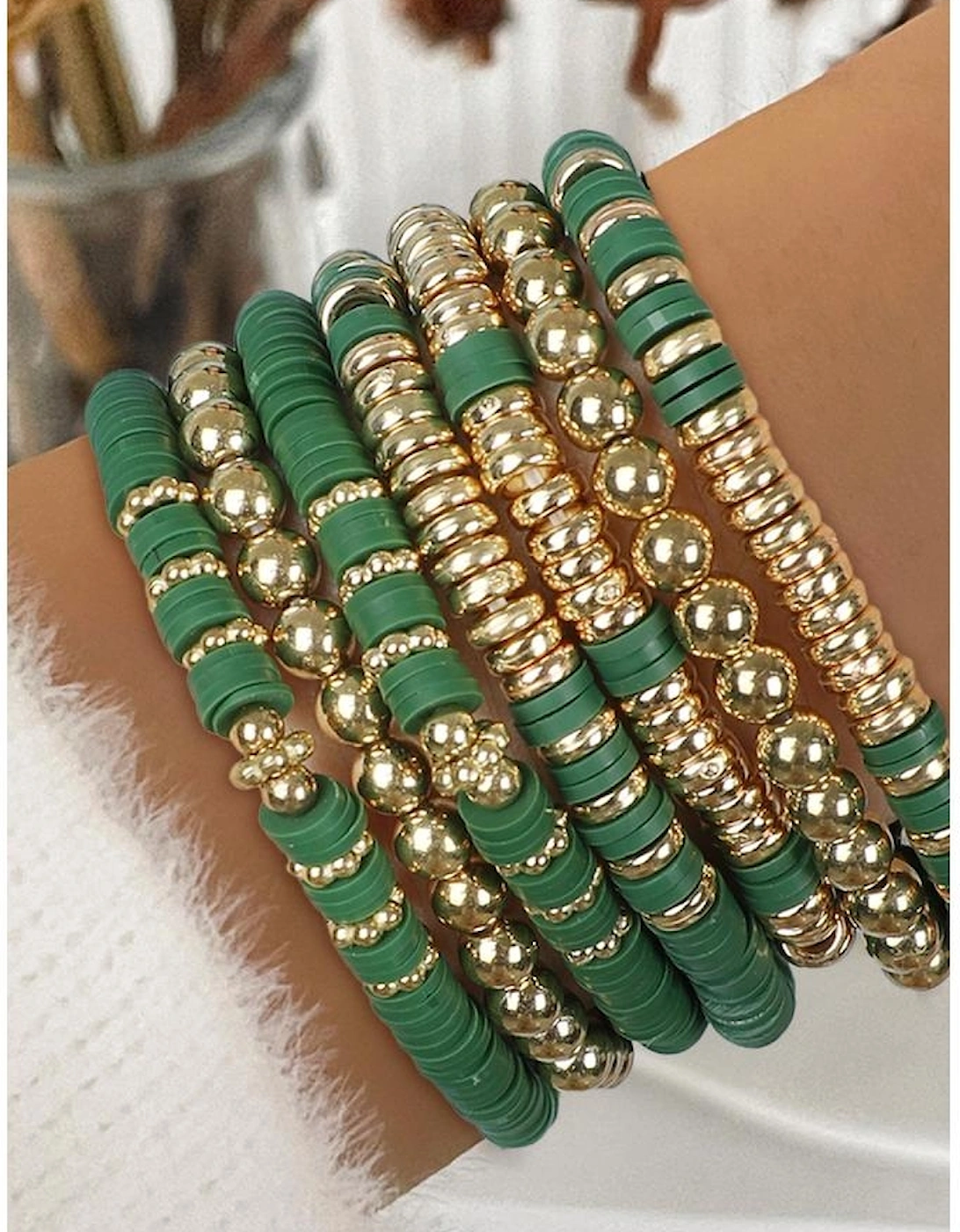 Vineyard Green St Patricks Multi Layered Beaded Bracelet Set