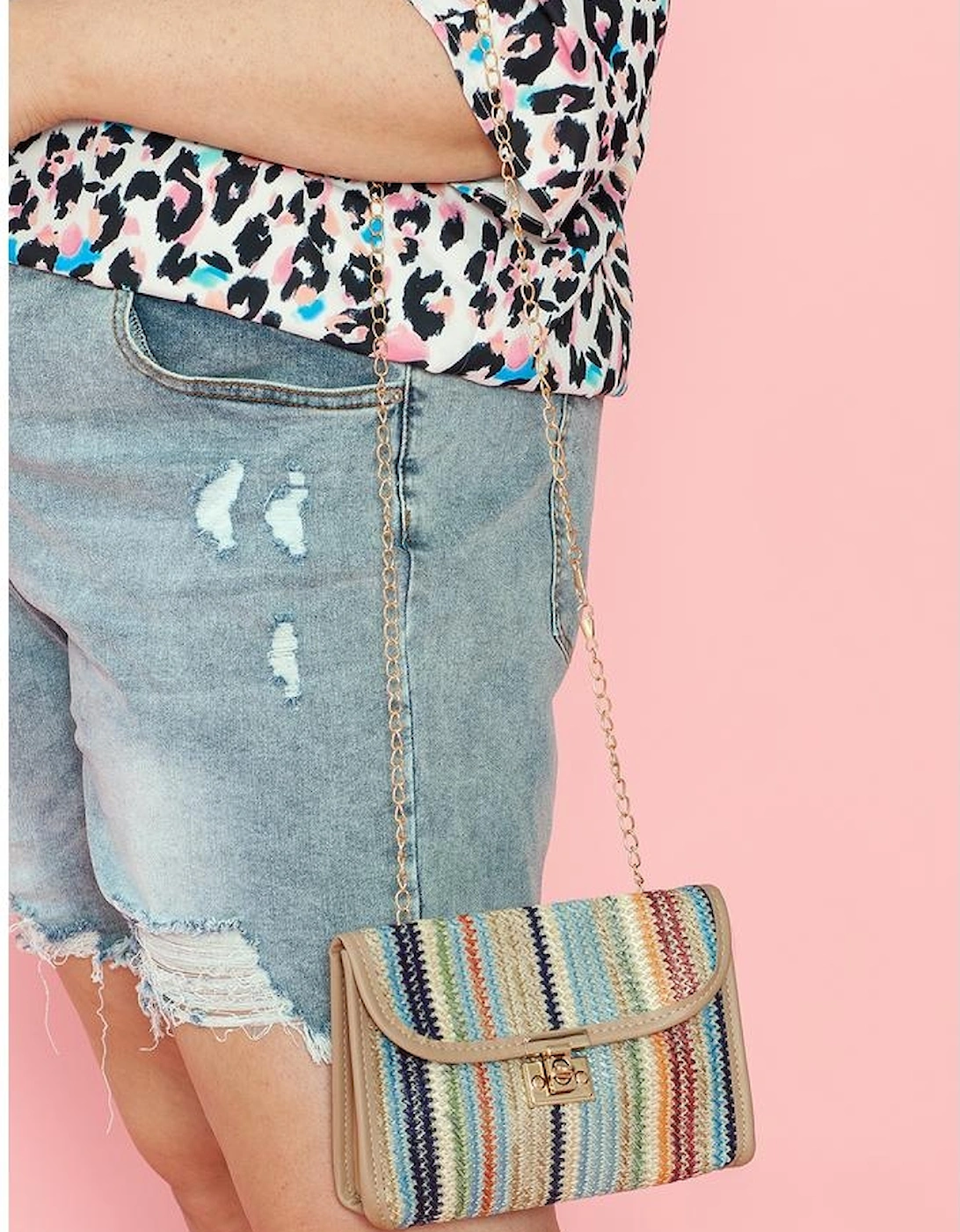 Iceland Blue Striped Crochet Flapped Single Shoulder Bag, 15 of 14