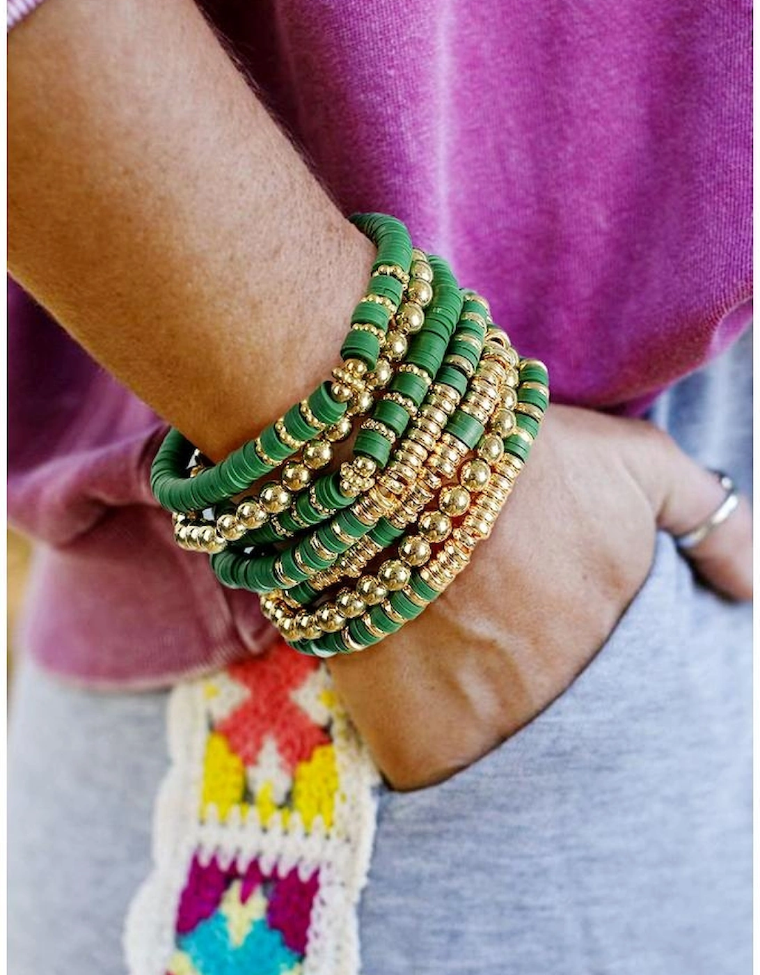 Vineyard Green St Patricks Multi Layered Beaded Bracelet Set, 7 of 6