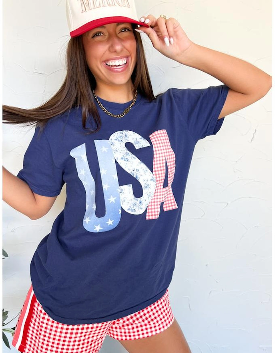 Blue USA Graphic July 4th Crew Neck T Shirt, 9 of 8